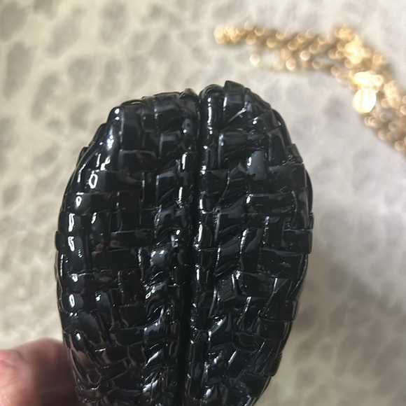 BALLY VINTAGE RARE Black Wicker and Lambskin Leather Clutch/Shoulder Bag - Picture 14 of 15